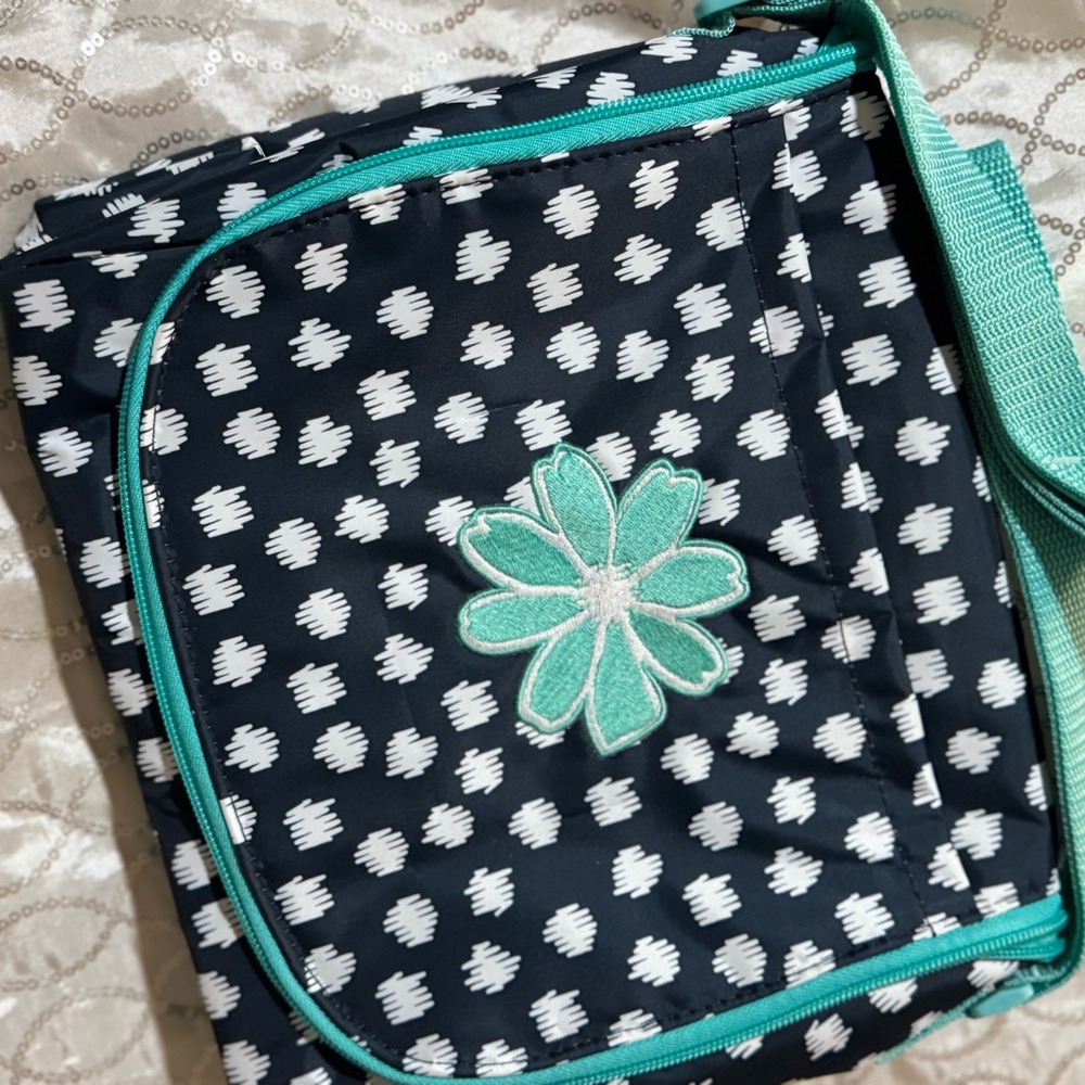 Thirty-One Black and Teal Pattern lunch/thermal  Bag